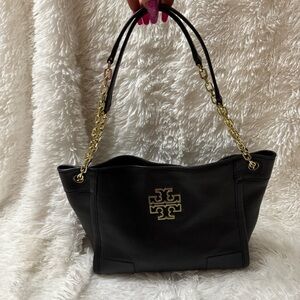 Tory Burch Britten Leather Small Slouchy Tote! VGUC